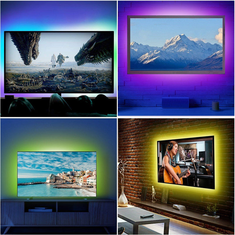 6.56ft TV LED Backlight RGB Strip Light USB Monitor Lighting Indoor Lighting - DailySale