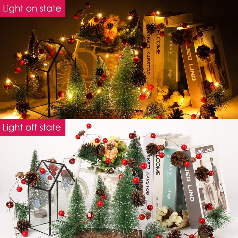 6.5Ft. 20 LED Christmas Garland with Lights Holiday Decor & Apparel - DailySale