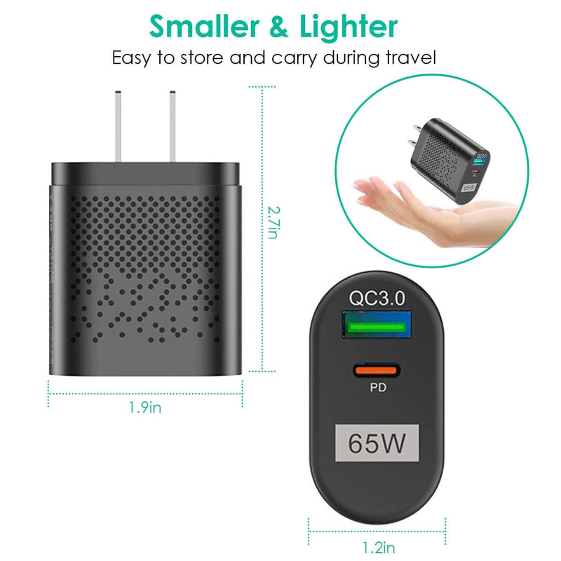 65W Type C Fast Wall Charger PD QC3.0 Adapter Mobile Accessories - DailySale