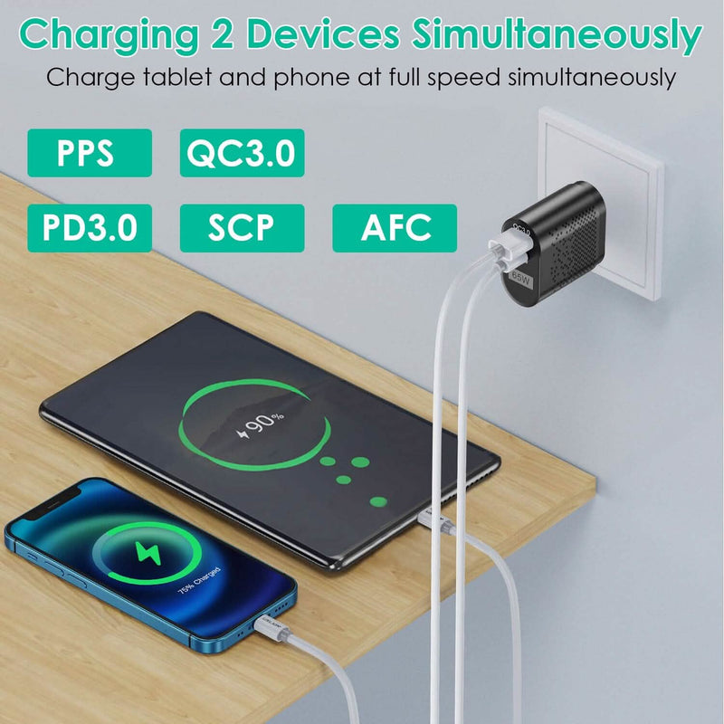 65W Type C Fast Wall Charger PD QC3.0 Adapter Mobile Accessories - DailySale