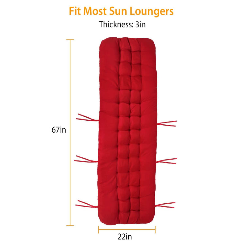 67x22in Chaise Lounger Cushion Recliner Rocking Chair Sofa Furniture & Decor - DailySale