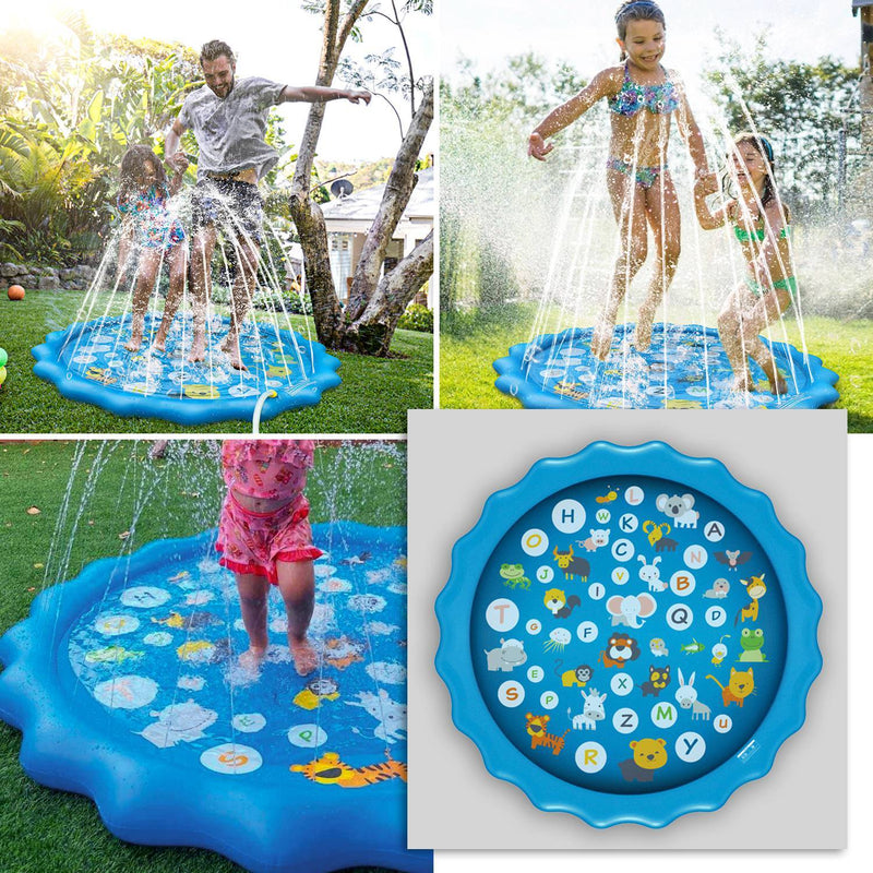 68" Inflatable Blow Up Pool Sprinkler Splash Pad For Kids Sports & Outdoors - DailySale