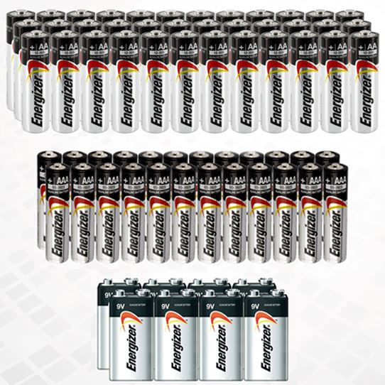 68-Pack: Bundle Of Energizer Batteries AA, AAA and 9V Gadgets & Accessories - DailySale