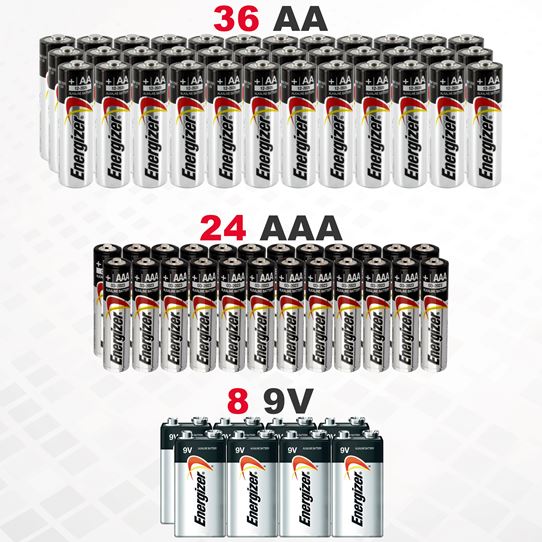 68-Pack: Bundle Of Energizer Batteries AA, AAA and 9V Gadgets & Accessories - DailySale