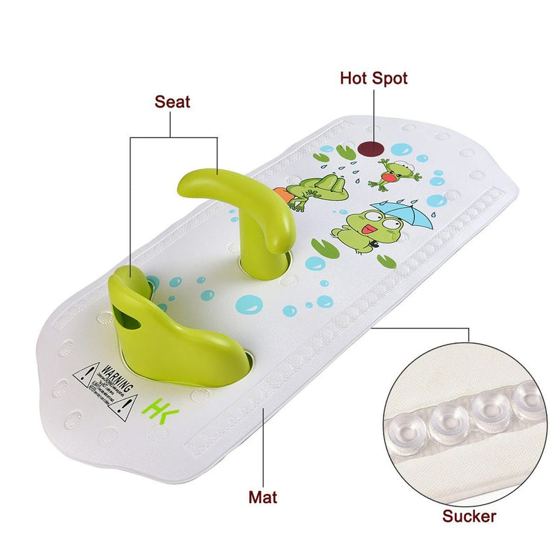 6M+ Infant Toddler Tub Seat Non-slip Safety Chair with Heat Sensitive Bath Mat