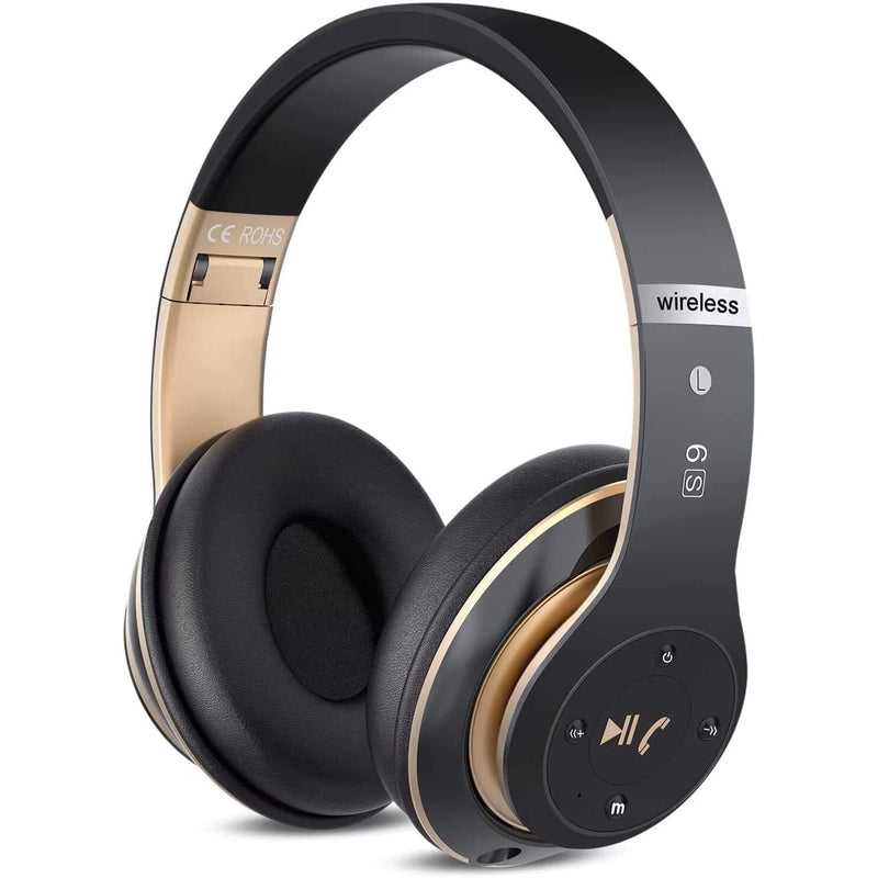 6S Wireless Bluetooth Headset Headphones Black/Gold - DailySale