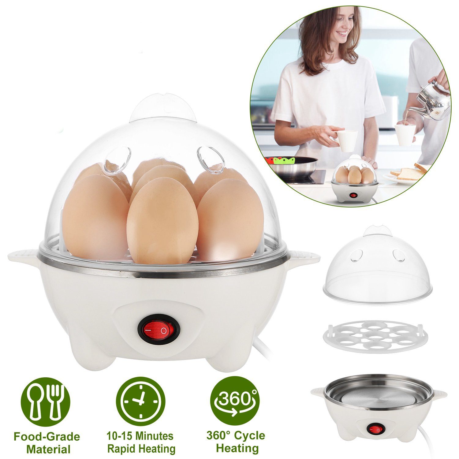 7 Capacity Electric Egg Cooker Kitchen & Dining - DailySale