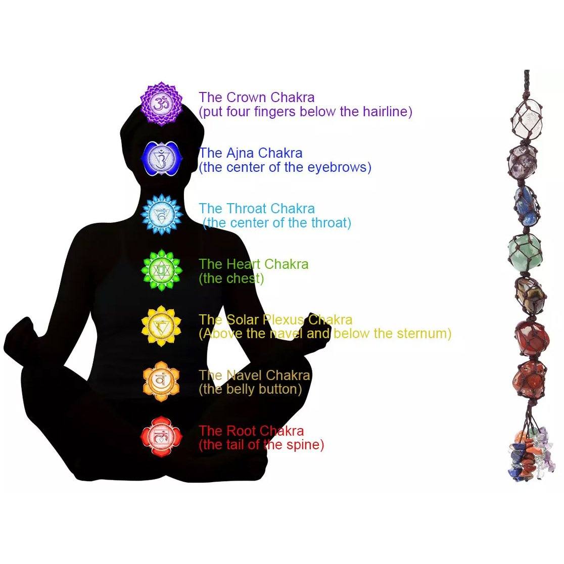 7 Chakra Gemstones Reiki Healing Crystals Tassel Wall Car Hanging Ornament Automotive - DailySale