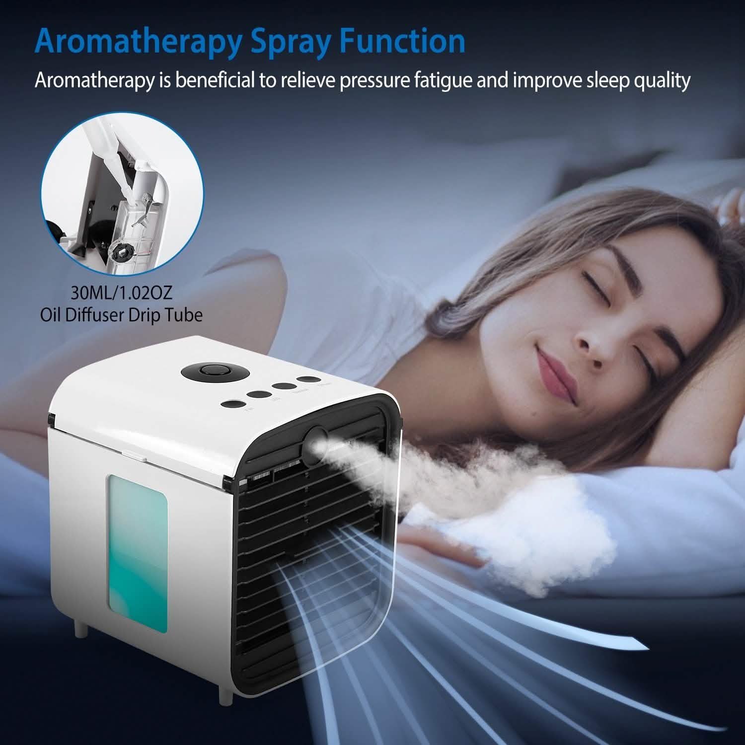 7-Color Change Portable Mini Air Conditioner Cooling Fan Household Appliances - DailySale