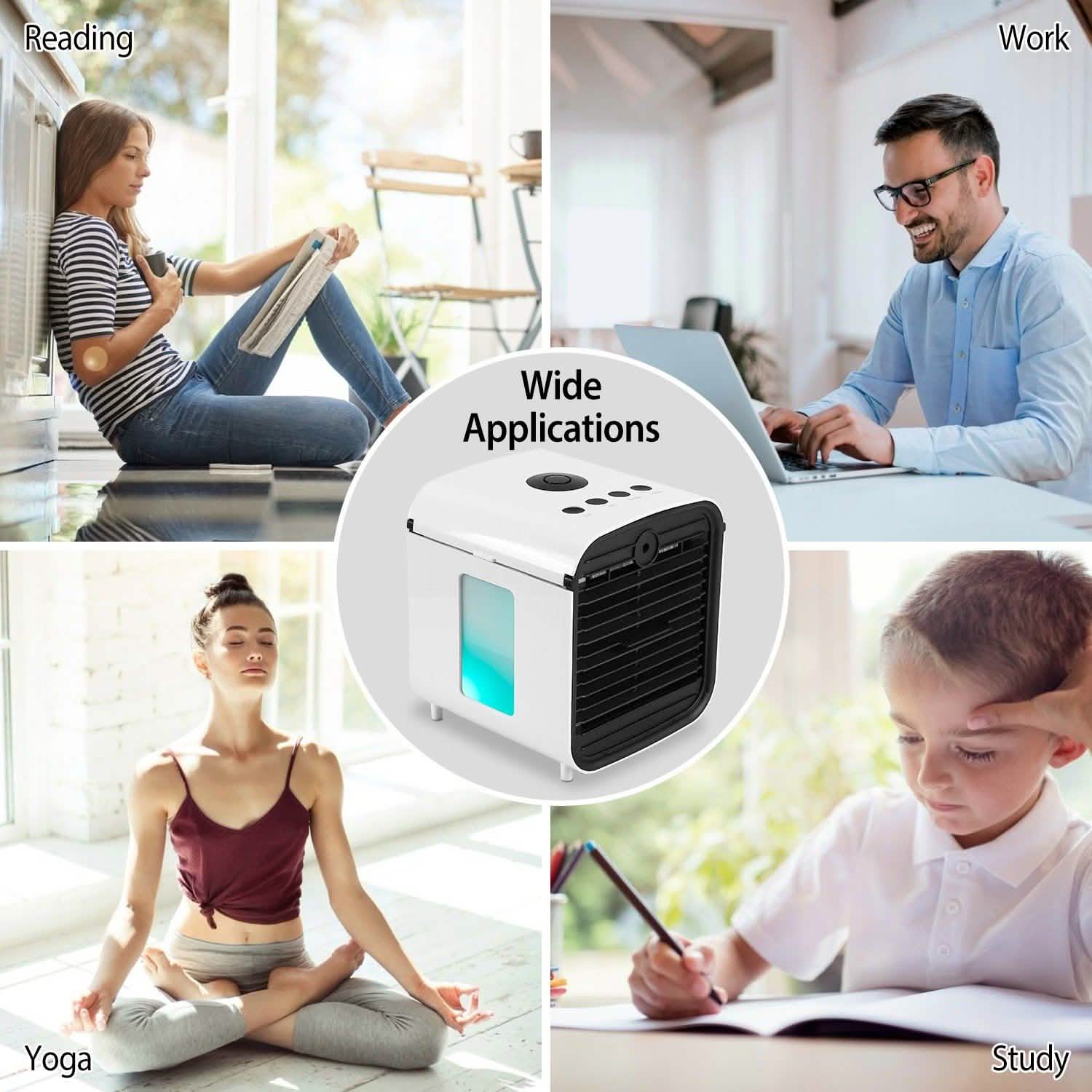7-Color Change Portable Mini Air Conditioner Cooling Fan Household Appliances - DailySale