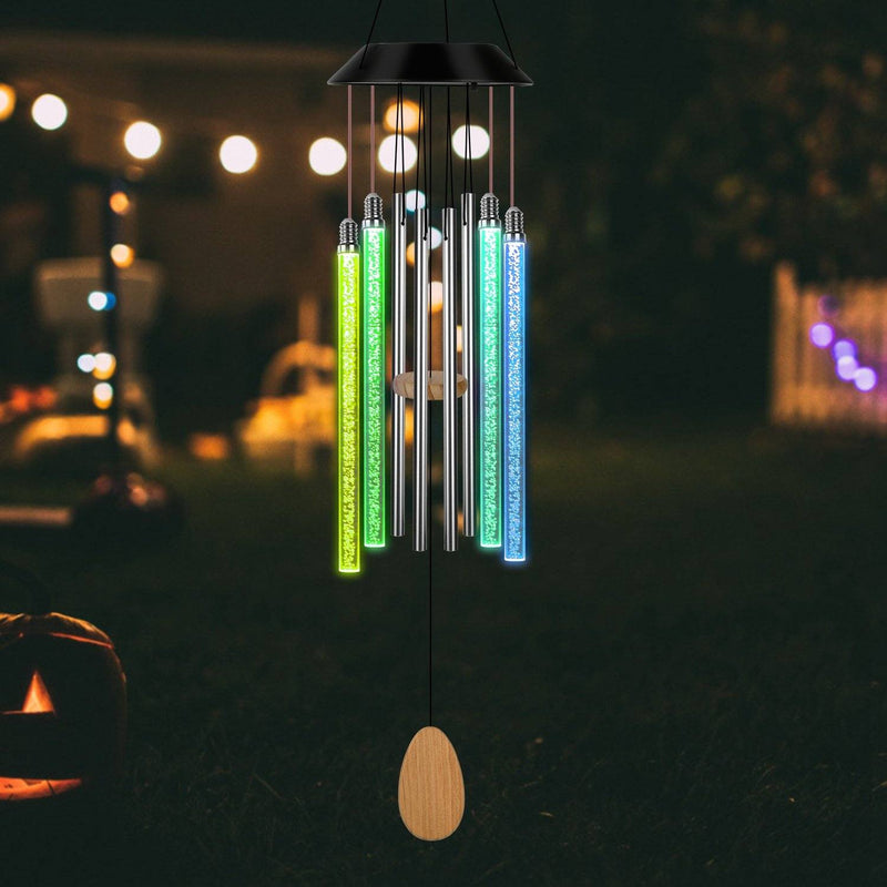 7 Color Changing Solar Wind Chime Lights Outdoor Lighting - DailySale