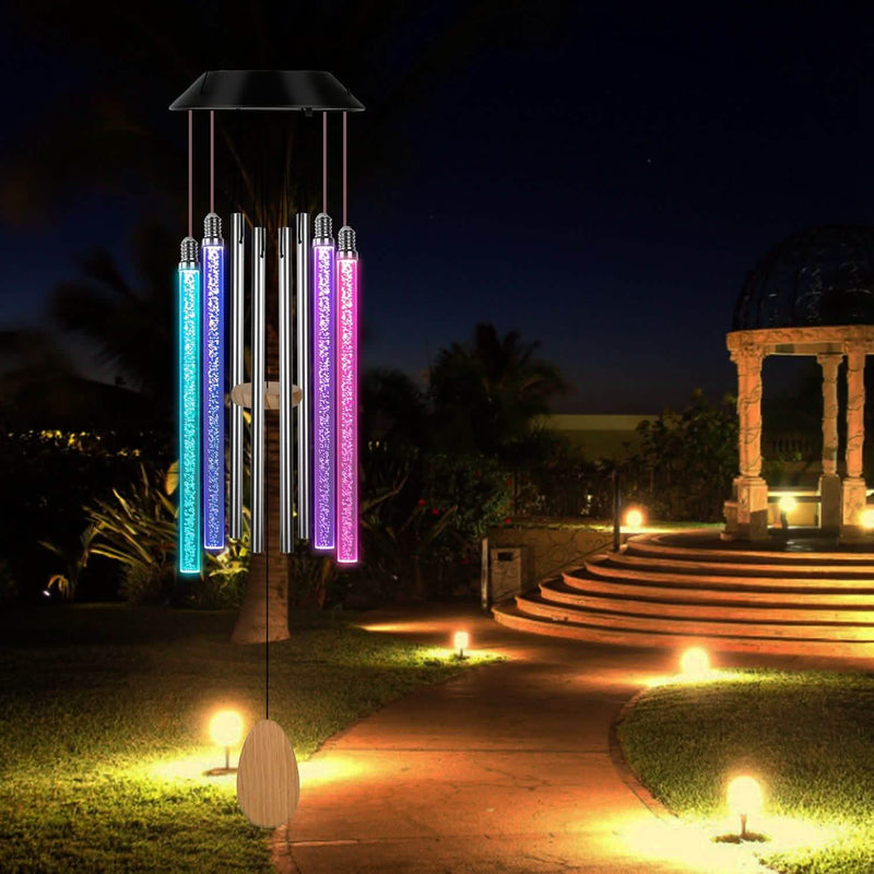 7 Color Changing Solar Wind Chime Lights Outdoor Lighting - DailySale