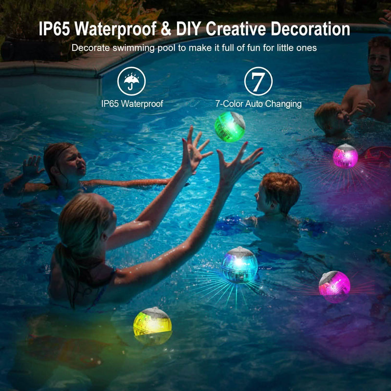 7 Color Solar LED Floating Lights Outdoor Lighting - DailySale