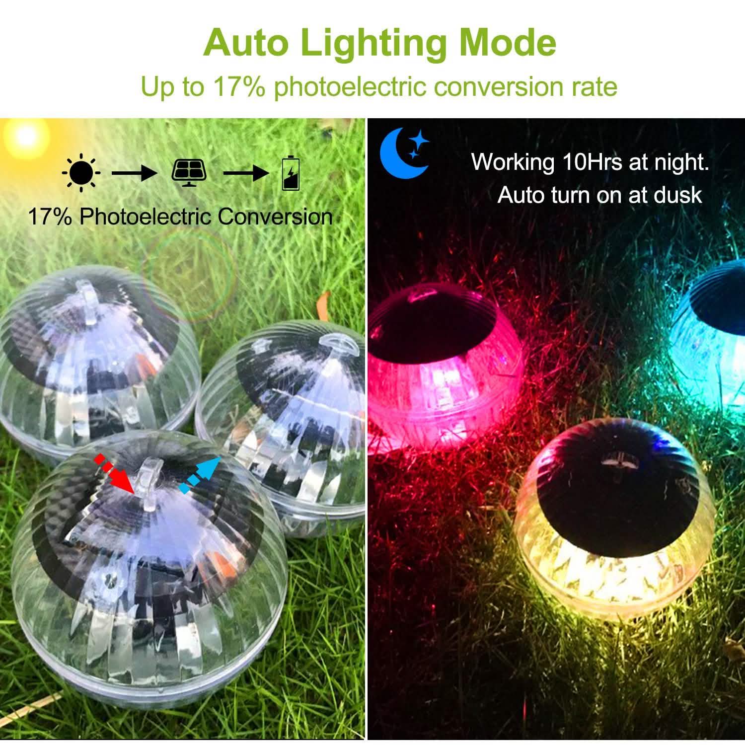 7 Color Solar LED Floating Lights Outdoor Lighting - DailySale