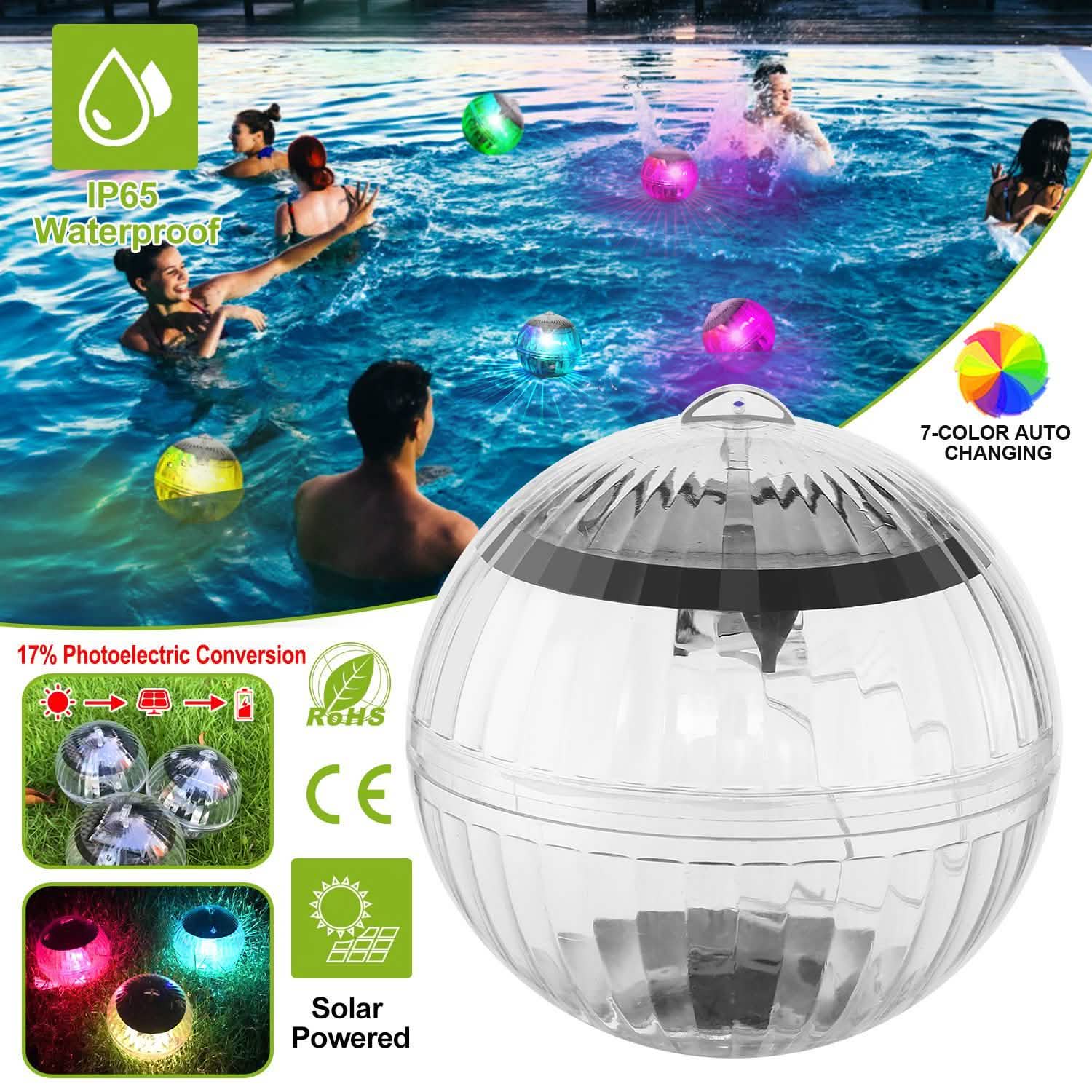 7 Color Solar LED Floating Lights Outdoor Lighting - DailySale