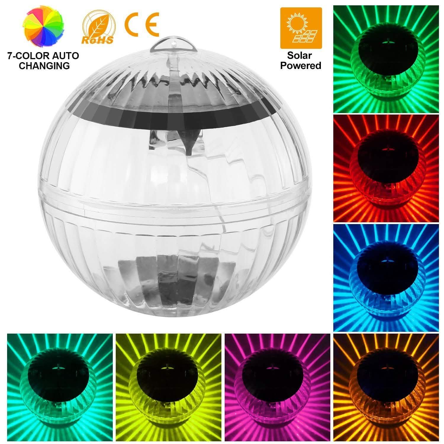 7 Color Solar LED Floating Lights Outdoor Lighting - DailySale