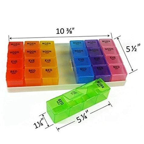 7 Day Extra Large Pill Organizer with Cute Travel Case Wellness - DailySale