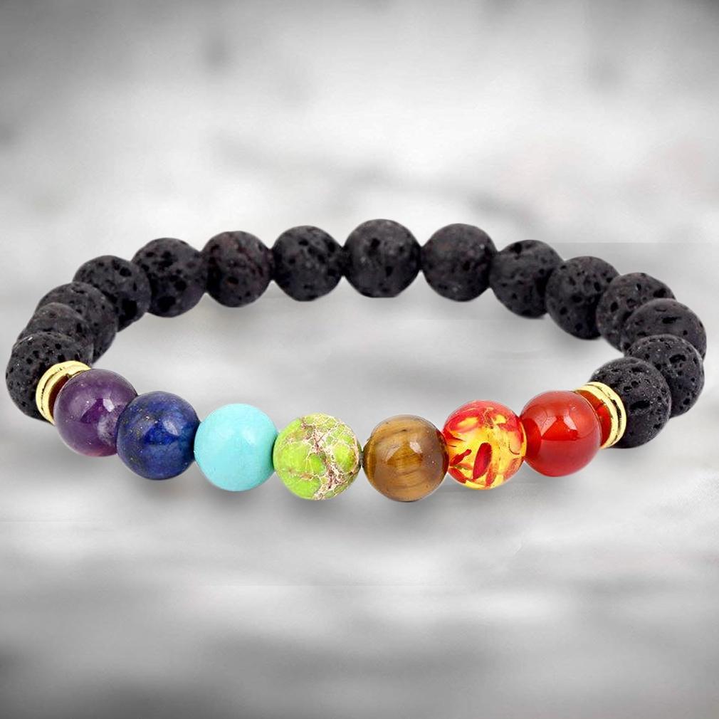 7 Genuine Chakra Healing Natural Stone Bead Bracelet Wellness & Fitness - DailySale