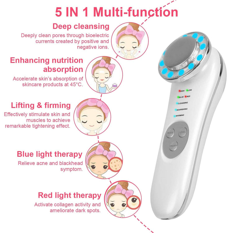 7-in-1 Facial Massager Ultrasonic High Frequency Face Lifting Machine Beauty & Personal Care - DailySale