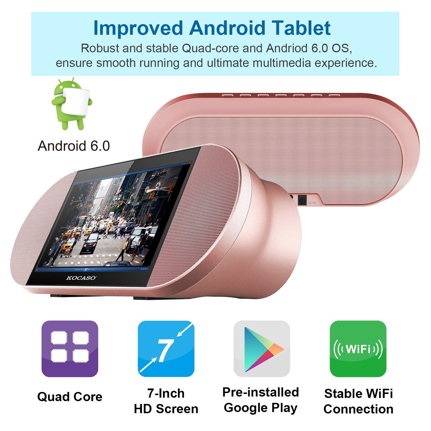 7-Inch Touch Screen Android Tablet PC with Wireless Speaker Tablets - DailySale