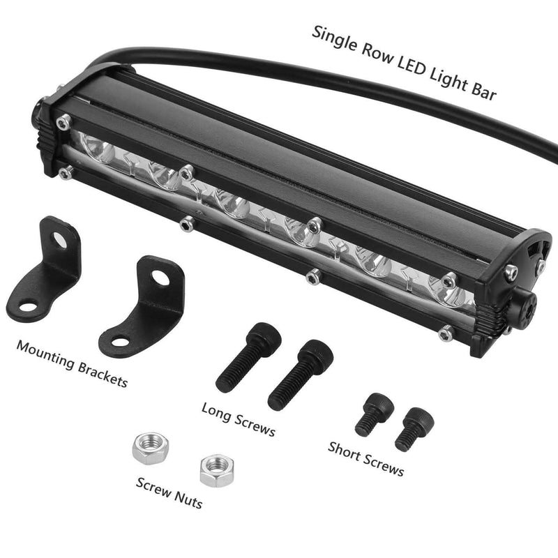 7" LED Light Bar Single Row Offroad Spot Lights Automotive - DailySale