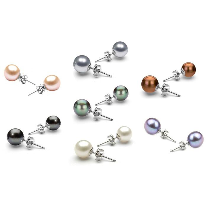 7-Pairs: 18K White Gold Plated Pearl Earrings Set by Valencia Gems Earrings - DailySale