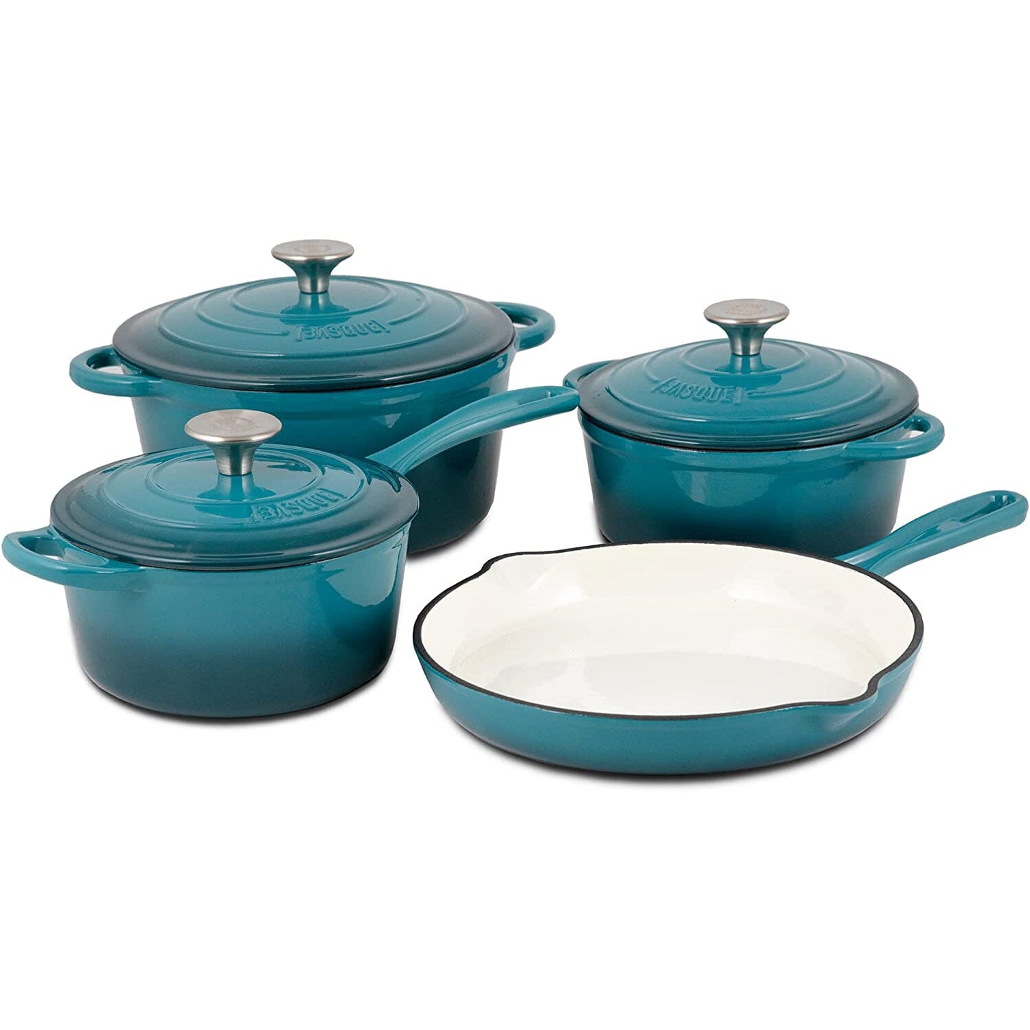 7-Piece: Basque Enameled Cast Iron Cookware Set Kitchen Tools & Gadgets - DailySale