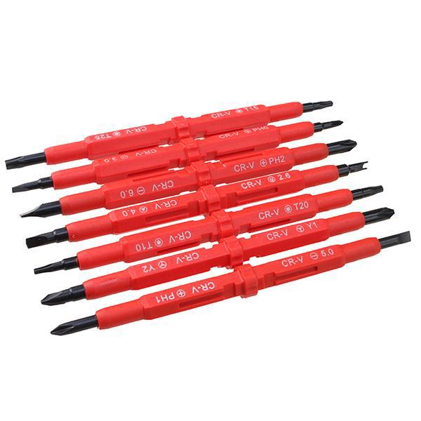 7-Piece: Double Head Insulated Electrical Screwdriver Set Home Improvement - DailySale