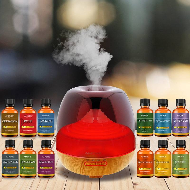 7-Piece: Premium Ultrasonic Aromatherapy Cool Mist Humidifier Diffuser with Essential Oil Gift Set Wellness - DailySale