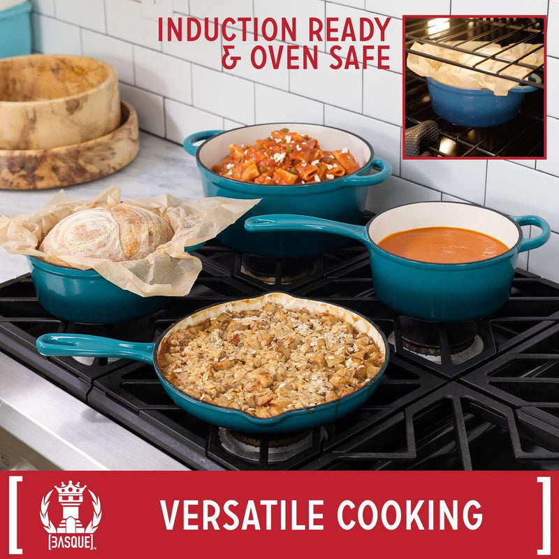7-Piece Set: Basque Enameled Cast Iron Cookware Set Kitchen Tools & Gadgets - DailySale