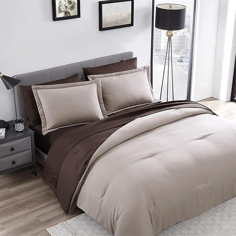 7-Piece Set: Chestnut Reversible Bed in a Bag Bedding Collection