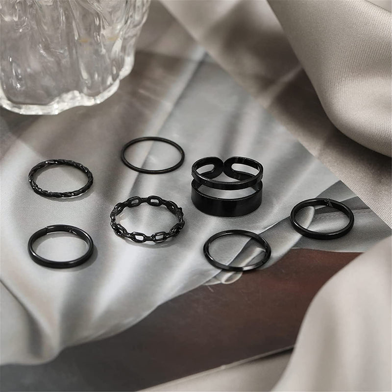 7-Piece: Women's Gold Knuckle Ring Set