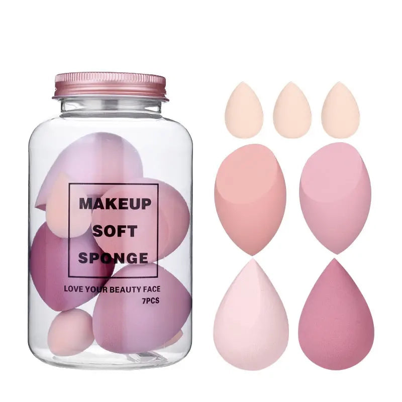 7-Pieces Set: Puff Teardrop Blender Foundation Sponge Set Beauty & Personal Care Pink - DailySale