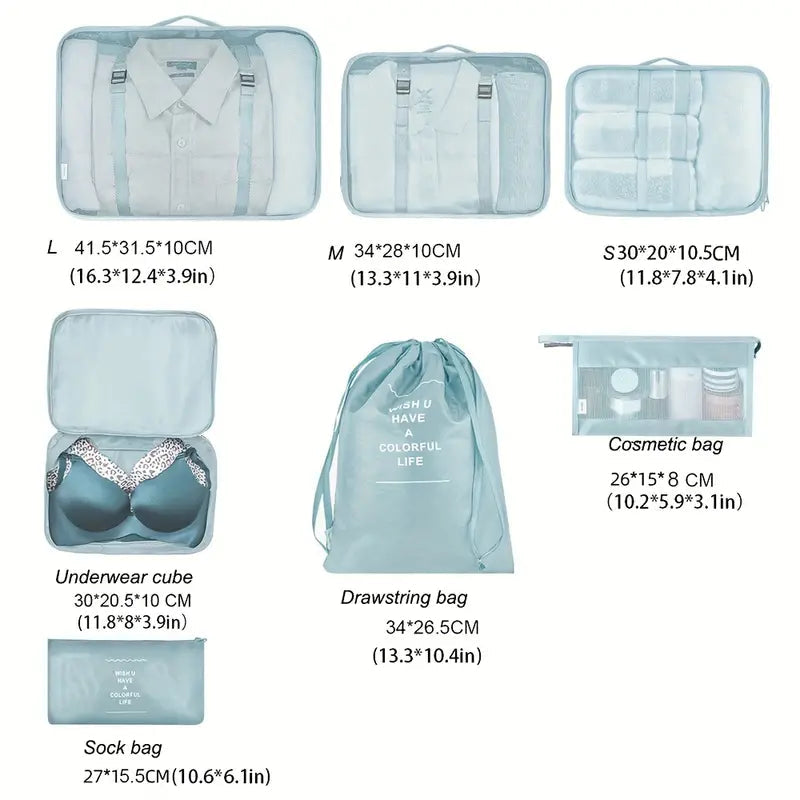 7-Pieces: Travel Luggage Packing Organizers Set Bags & Travel - DailySale