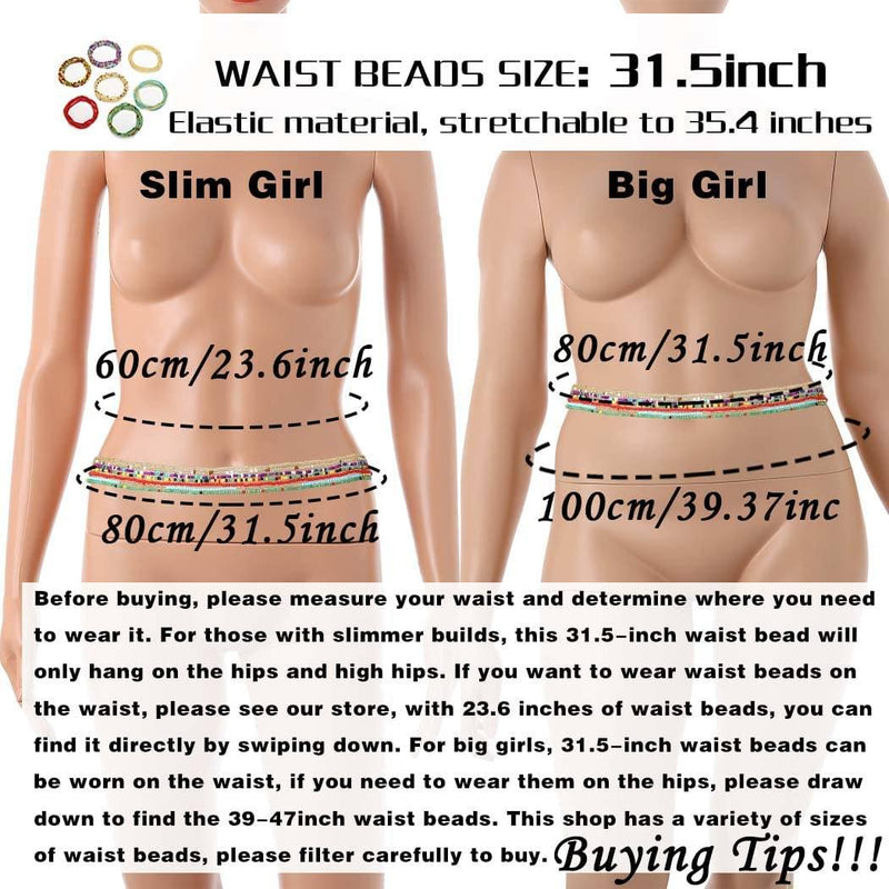 7-Pieces: Women Waist Bead Chain Belly Chain Beach Jewelry Women's Shoes & Accessories - DailySale