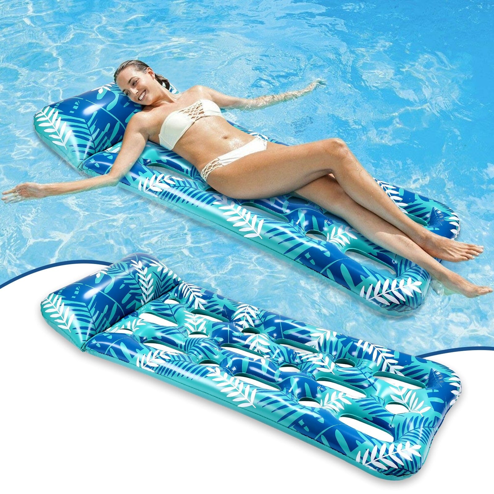 70" x 30" Inflatable Lounge Pool with Headrest Sports & Outdoors - DailySale