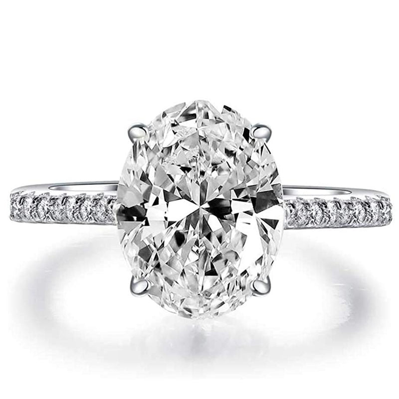 7.00 CTTW Oval Cut Engagement Ring in White Gold Rings 6 - DailySale