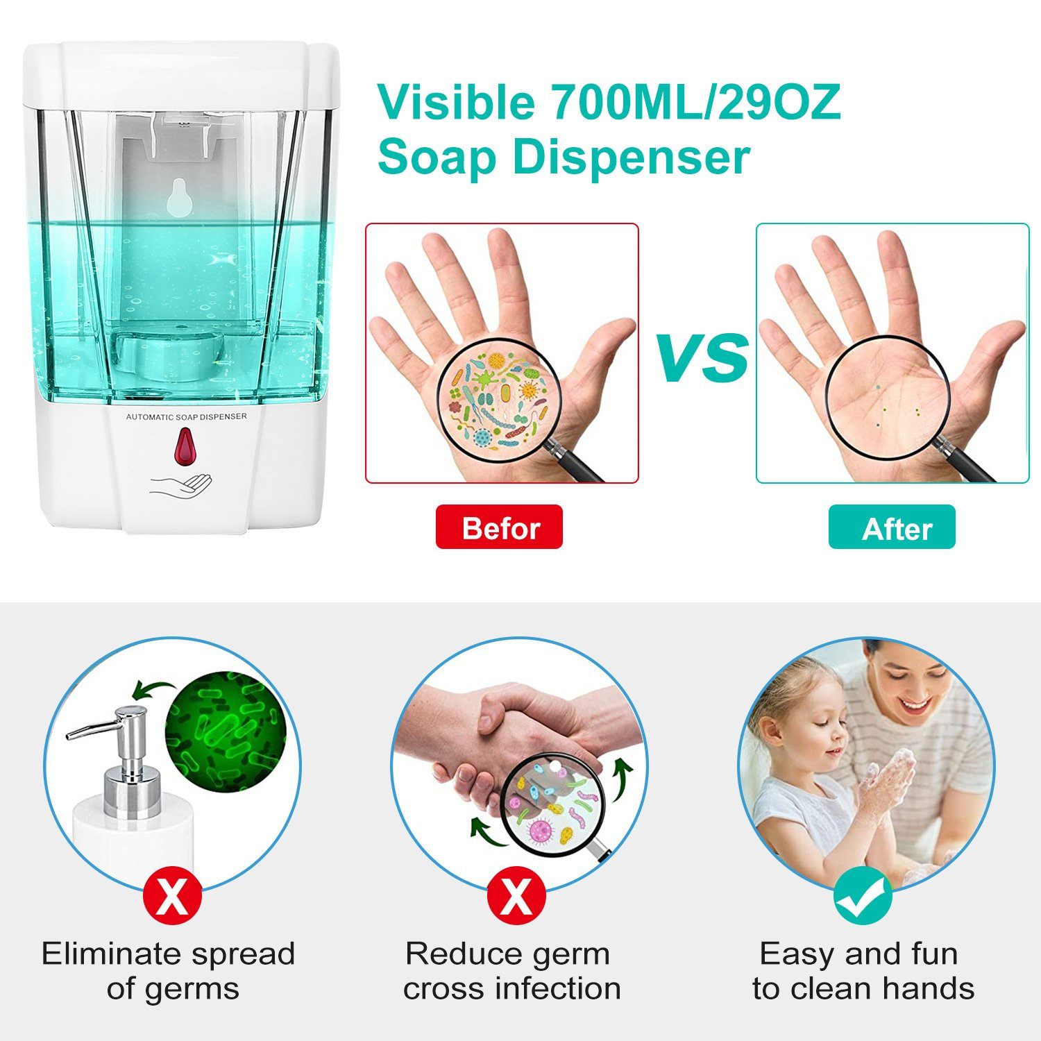 700ML Automatic Soap Dispenser Bath - DailySale