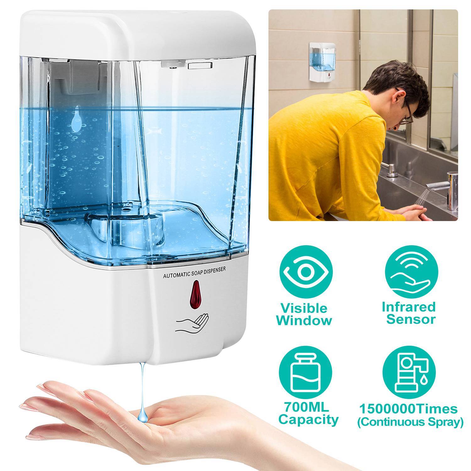 700ML Automatic Soap Dispenser Bath - DailySale