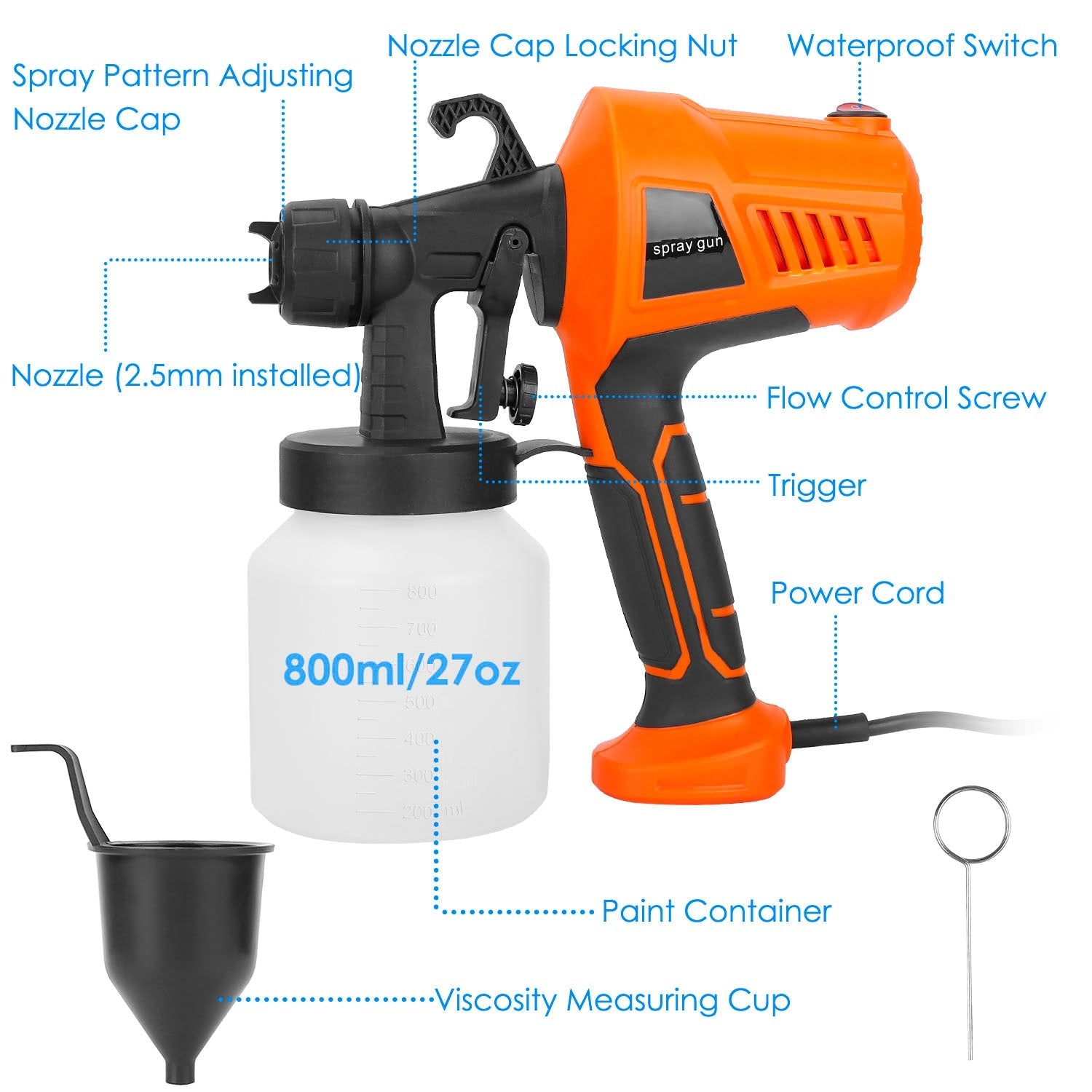 700W Electric Paint Sprayer Handheld HVLP Spray Painter Home Improvement - DailySale