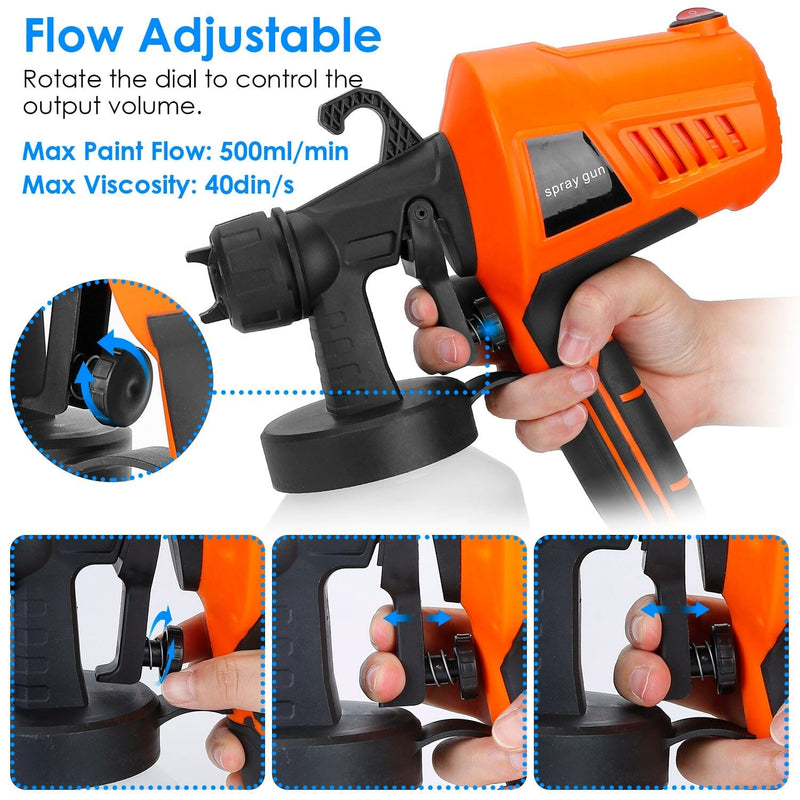 700W Electric Paint Sprayer Handheld with 3 Spray Patterns 800ml Home Improvement - DailySale