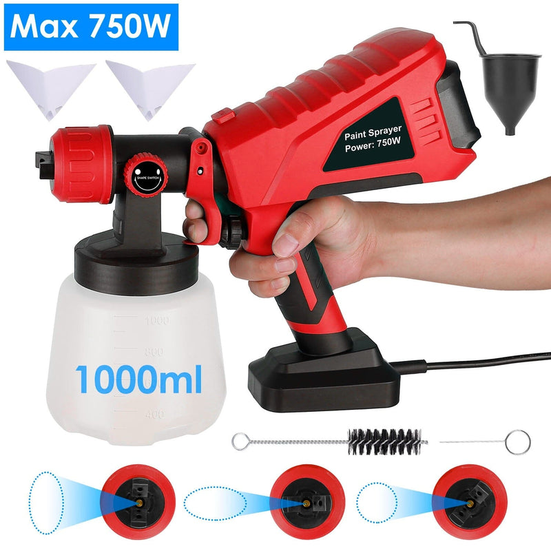 750W Electric Paint Sprayer Handheld with 3 Spray Patterns Home Improvement - DailySale