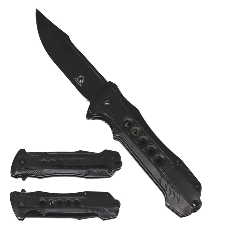 7.75" Semi-Automatic Spring Assisted Knife Tactical Black - DailySale