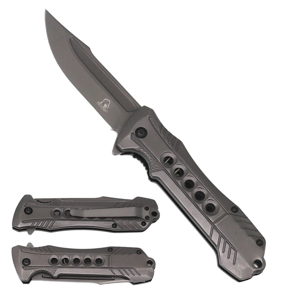 7.75" Semi-Automatic Spring Assisted Knife Tactical Gray - DailySale