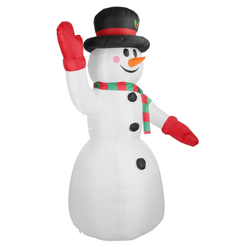 7.9ft Christmas Inflatable Giant Snowman Blow Up with LED Lights Hat Scarf Holiday Decor & Apparel - DailySale