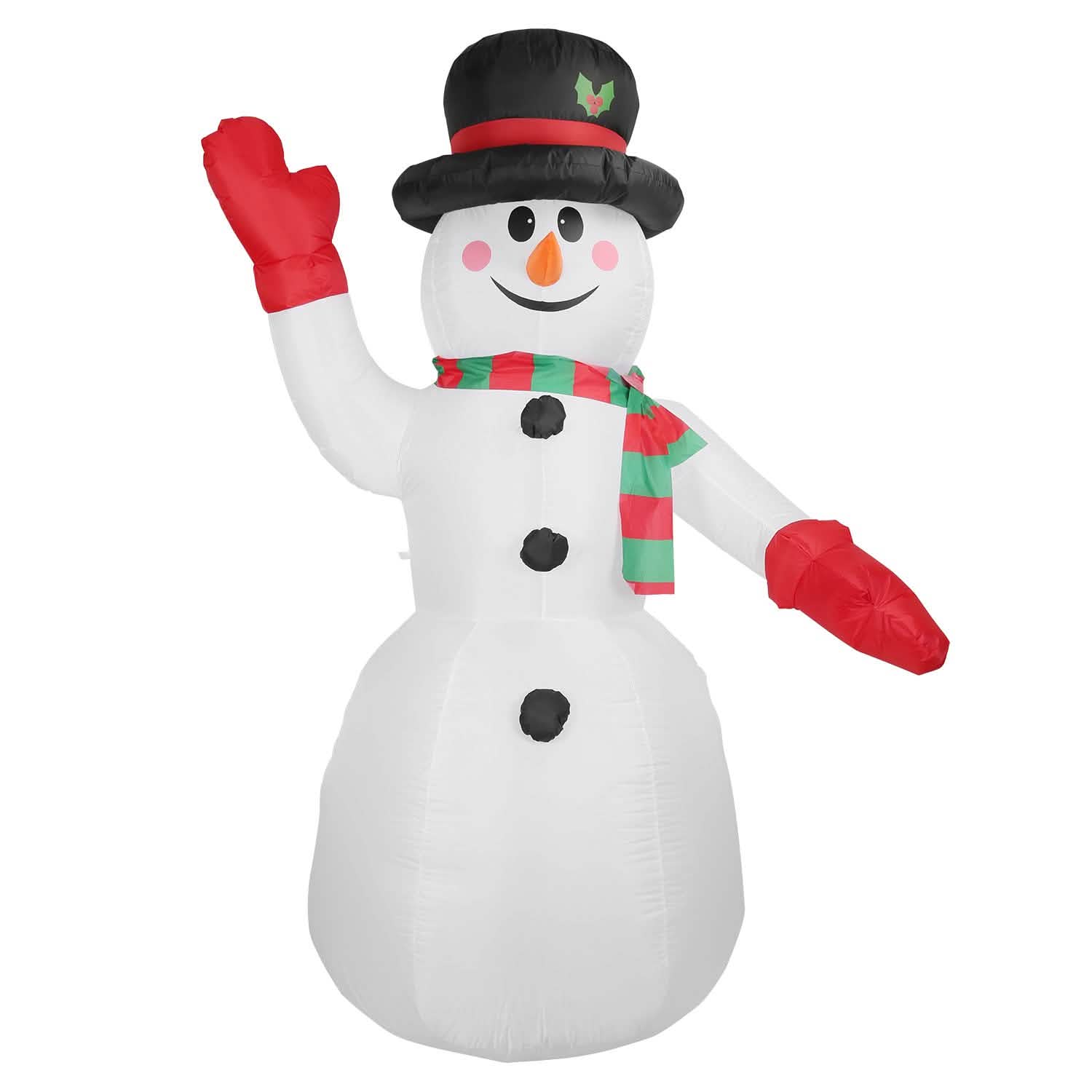 7.9ft Christmas Inflatable Giant Snowman Blow Up with LED Lights Hat Scarf Holiday Decor & Apparel - DailySale