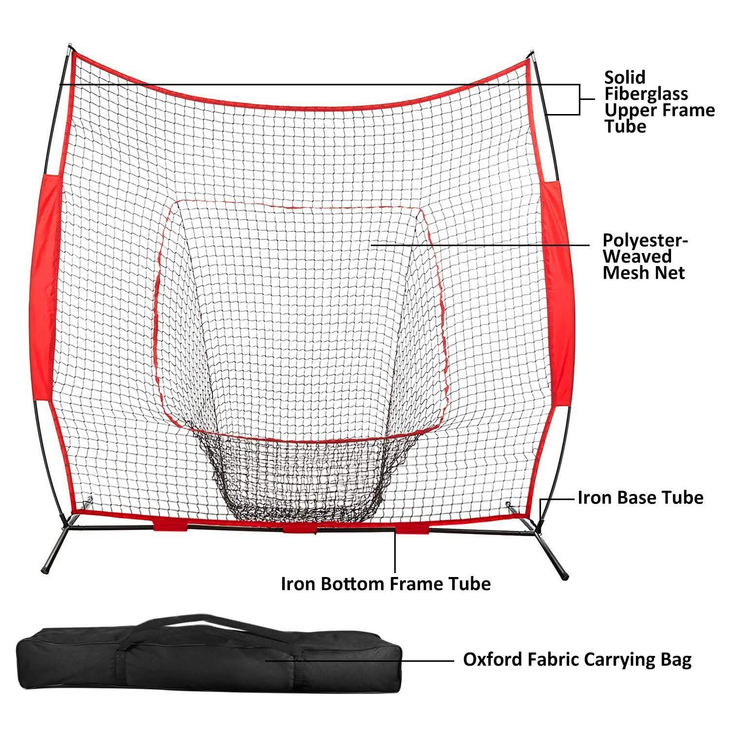 7x7ft Training Net with Bow Frame Carrying Bag for Solo Team Training Sports & Outdoors - DailySale