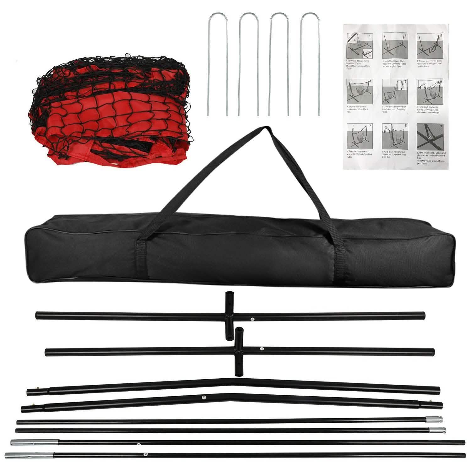 7x7ft Training Net with Bow Frame Carrying Bag for Solo Team Training Sports & Outdoors - DailySale