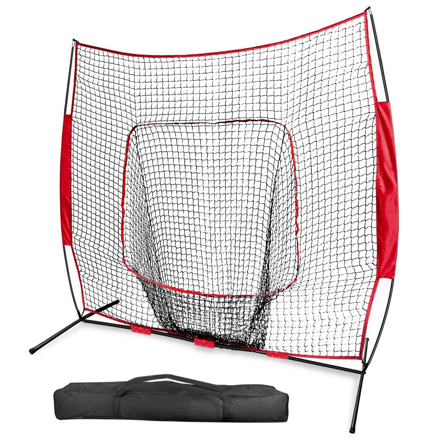 7x7ft Training Net with Bow Frame Carrying Bag for Solo Team Training Sports & Outdoors - DailySale