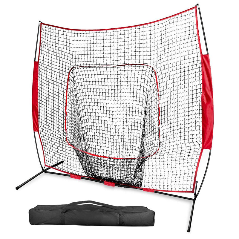 7x7ft Training Net with Bow Frame Carrying Bag for Solo Team Training Sports & Outdoors - DailySale